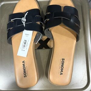 Sonoma Black Woven Strap Slide Sandals